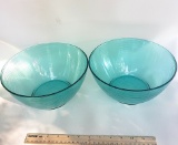 Pair of 2 Aqua Bowls by Arcoroc France