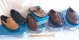 Lot of 5 Pairs of Men’s Shoes in Rubbermaid Shoe Boxes