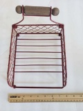 Decorative Metal Basket with Wood Handle