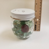 Small Jar Filled with Assorted Marbles