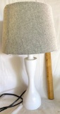 Small White Lamp with Gray Shade