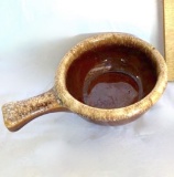 Vintage Brown Drip Hull Soup Bowl