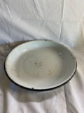 Vintage Black & White Enamel Pie Plate