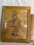 Marilyn Monroe Wood Carved Design in Wood Frame