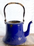 Vintage Blue Enamel Teapot