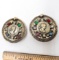 Large Gold tone Coin Center Clip-on Earrings with Multi-Colored Stones