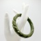 Vintage Green Bakelite Carved Pinwheel Bangle Bracelet