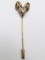 1960s Panetta Gold Tone Rams Head Stick Pin with Clear Stones