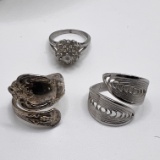 Lot of Silver Tone Rings