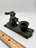 Metal Bunny on a Raft Candle Holder