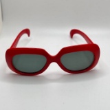 Vintage Runabout Coolray Polaroid Red Sunglasses