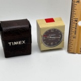Vintage Mini Timex Alarm Clock with Case