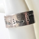 Sterling Silver Band with Footprints