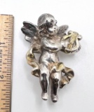 Oversized Sterling Silver Angel Pin