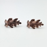Pair of Copper Leaf Pierced Earrings