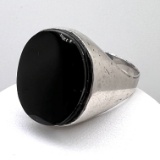 Chunky Sterling Silver Onyx Ring