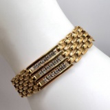 Nice Gold Tone Bracelet with Tiny Clear Stones