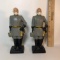 Pair of Heavy Painted Cast Iron General Lee Figures