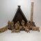 Lot of Depose 12 piece Nativity Scene with Wooden Stable - Made in Italy