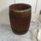 Vintage Hand Painted Wood Barrel with Metal Bands