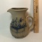 Stoneware Pitcher with Cobalt Blue Floral Decoration