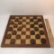 Solid Wood Checkerboard with Wood Carved Game Pieces