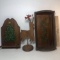 Lot of Stained Pine Christmas Decorative Items