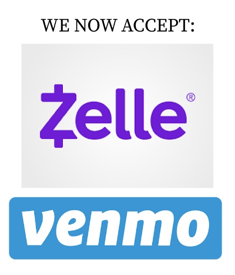 3% Discount When Paying By Venmo, Zelle, Cash App or Cash