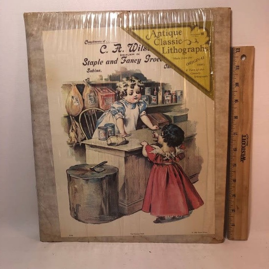 Antique Classic Lithograph Print in Original Package