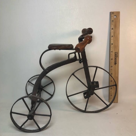 Vintage Look Metal and Wood Tricycle Toy