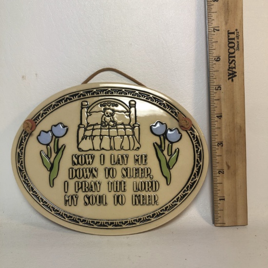 Trinity Pottery Hanging Plaque with Leather Hanger