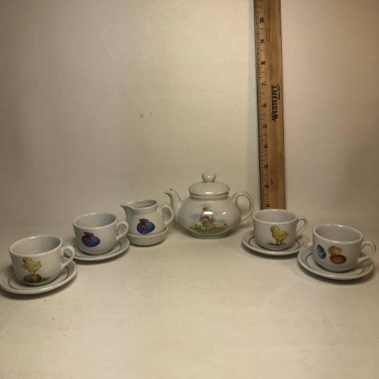 Vintage Easter Roehler Collection Miniature Tea Set - Made in Germany