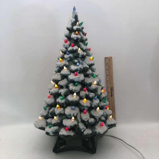 Large Light Up Ceramic Christmas Tree