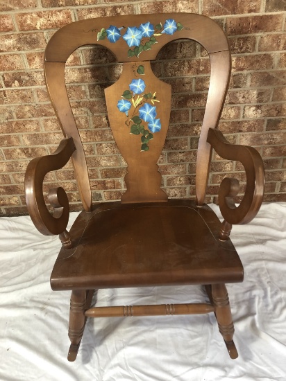 Hand Painted Virginia House Solid Wood Rocking Chair