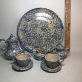 Blue and White Katy’s Country Charm by Karen Ceramic Tea Set