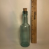 Blue Glass Bottle with Cork