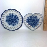 Pair of Basic Porcelana Porcelain Lace Dishes