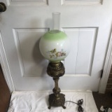 Beautiful Vintage Gone With The Wind Style Brass Hurricane Lamp