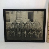 Vintage Football Photograph in Wood Frame with Glass