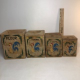 Vintage Wood Dovetail Canisters