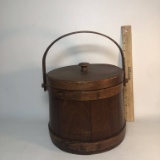 Wood Ice Bucket with Lid and Handle