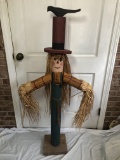 Large Wood Post Scarecrow Porch Decoration