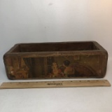 Vintage Antique Primitive Wood Box Paper Decoration