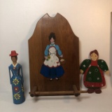 Lot of Wood Amish Women Décor