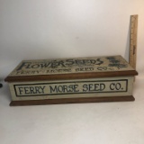 Wood Hand Painted Ferry Morse Seed Co. Box with Lid