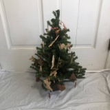 Artificial Christmas Tree with Wooden Decorations