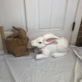 Lot of 2 Cardboard Material Rabbit Figures