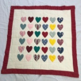 Small Handmade Heart Design Quilt