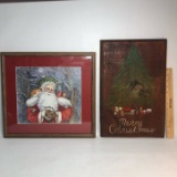 Lot of 2 Rustic Hanging Christmas Decorations