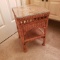 Wicker Side Table with Glass Top